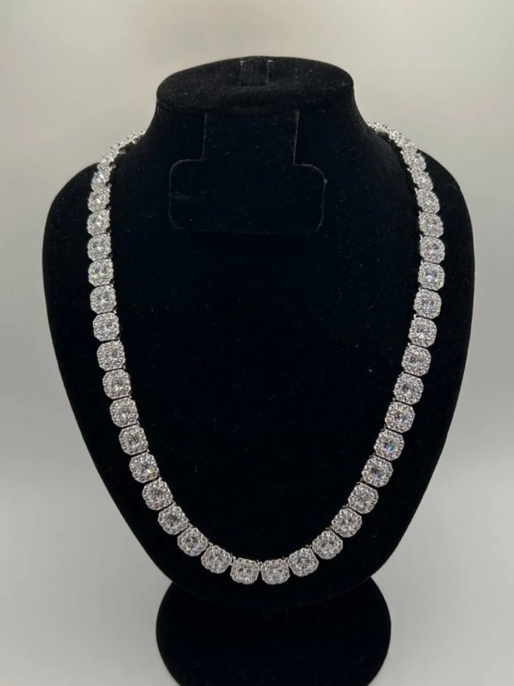 Stackable Layering Moissanite Tennis Chain Silver 20 Inch No Pass Womens VVS